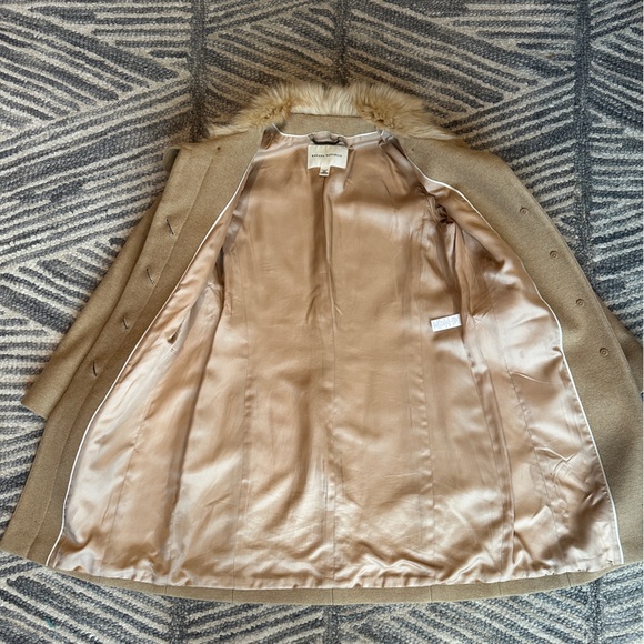 Banana Republic Wool Coat with Real Fur Collar XSP - Picture 7 of 16